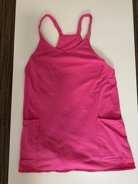 Women's Pink Tank Top Dress with Pockets